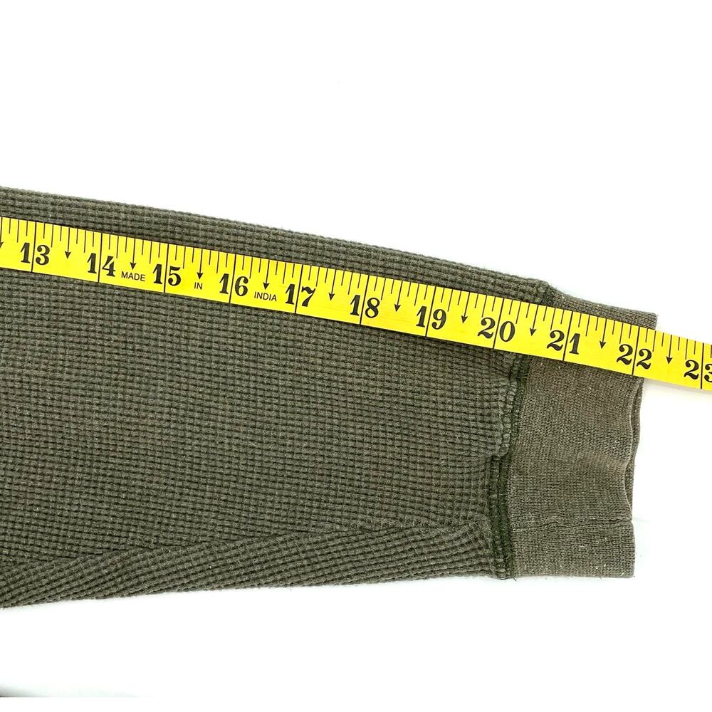 Natural Life Men's Waffle Knit Henley Shirt, Green, Sz.‎ L, Lightweight - Picture 6 of 8
